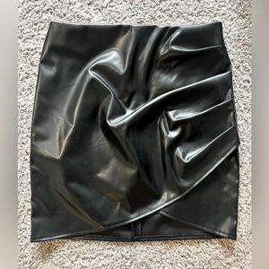 Black leather skirt